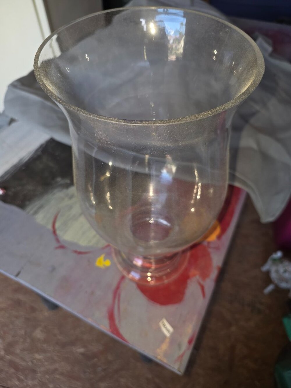 Hurricane glass vase